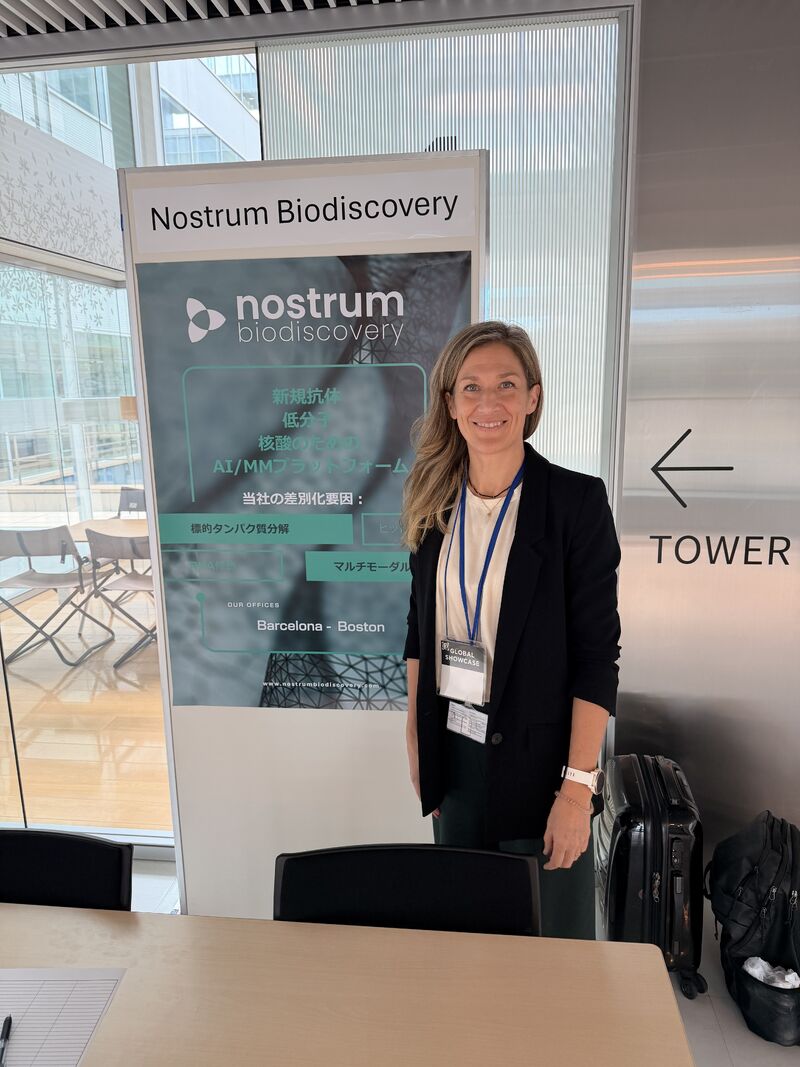 Marie-Eve Beaulieu at the Nostrum Biodiscovery stand, EU-Japan Centre event in Osaka
